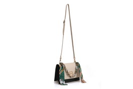 Lucky Bees Bolso Bandolera 918 Crema y Verde Oscuro